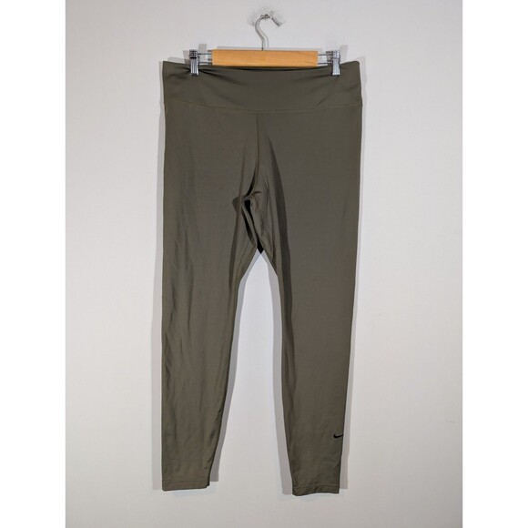 Nike Dri Fit Womens Green High Waist Athletic Leggings Sz XL Workout Training - Picture 1 of 8